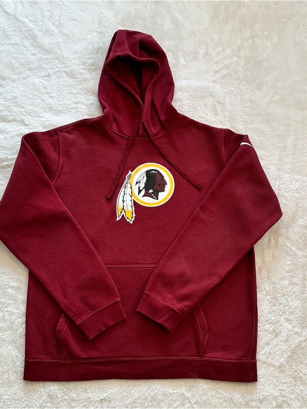 VTG Nike Washington Redskins Fleece Hoodie Men's Large Legacy Logo Burgundy EUC